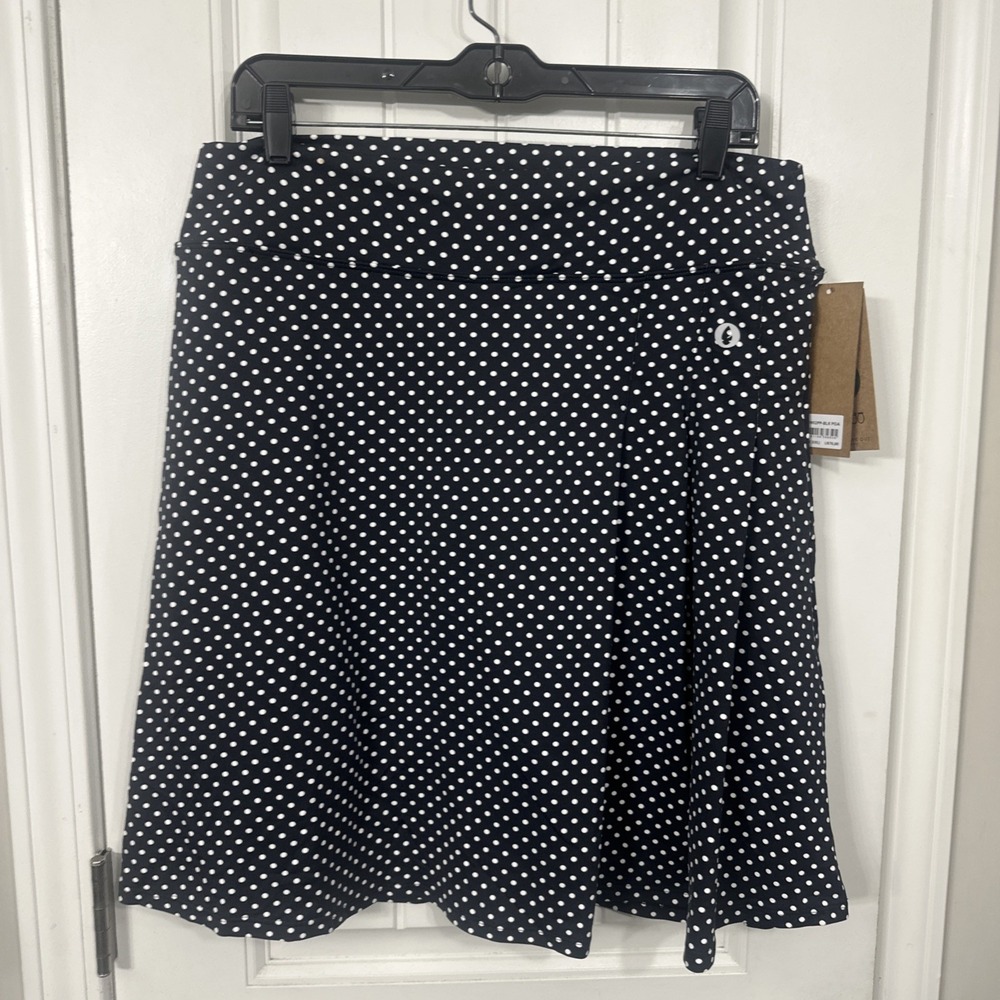 Donna Jo Tennis Running Athletic Skirt Black‎ And White Polka Dot Size 3 XL